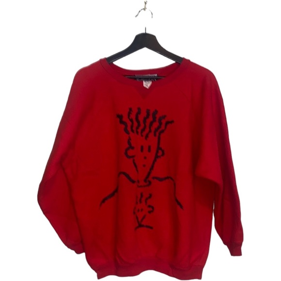 fido dido Other - Vintage 1985 Fido Dido Red Double-sided Sweatshirt (L) RARE!